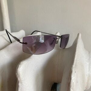 Y2K Cartelo Italy Rimless wire Sunglasses metal grey